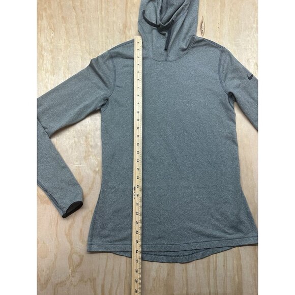 Nike Pro Dri-Fit Hoodie Women’s Gray Long Sleeve Pullover L Running Workout - Picture 2 of 7